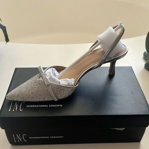 I.N.C silver crystal heels
